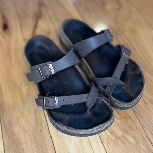 Birkenstock Women’s Mayari Strappy Brown Leather Sandals with Buckles